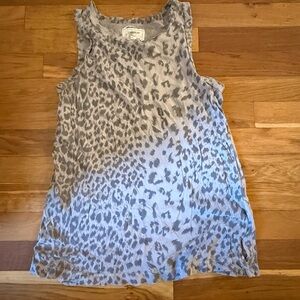 Current/Elliott Gray Animal Print Top